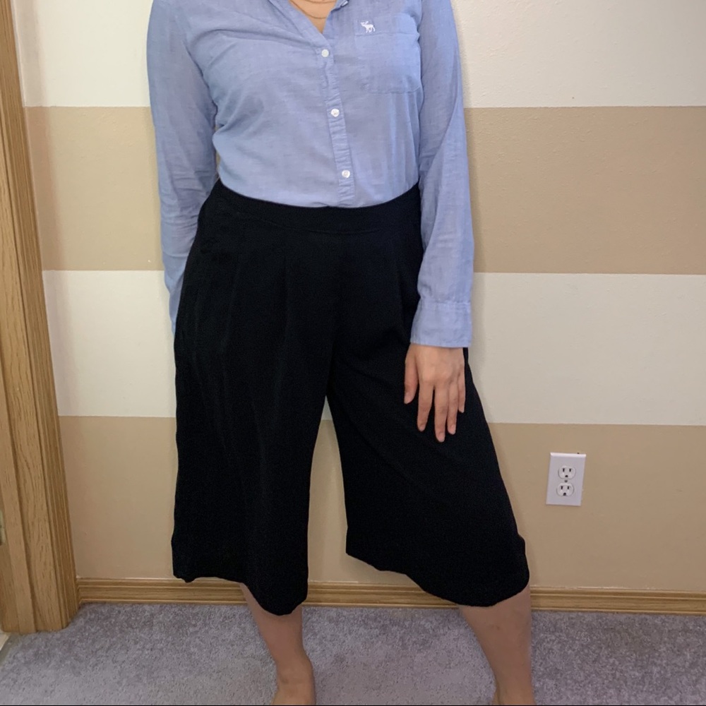 Wide Leg Mid Calf Pants